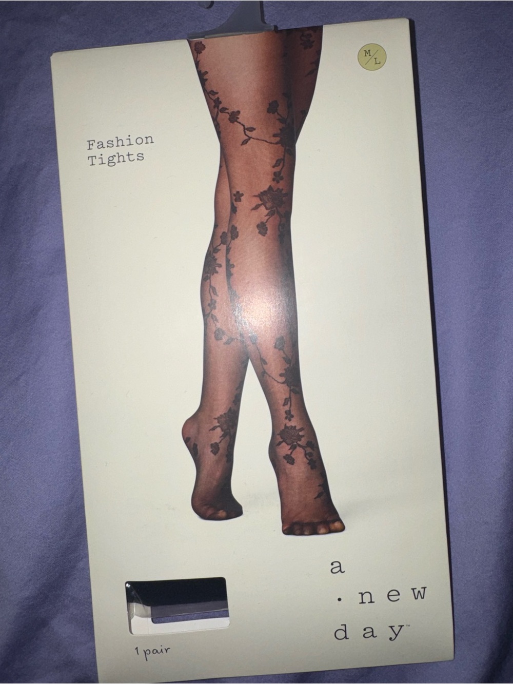 a new day Black Floral Sheer Fashion Tights